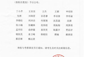 浙江广厦建设职业技术大学2024年公开招聘（二）现场考核入围人员名单
