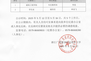 浙江广厦建设职业技术大学公开招聘替补人员拟聘用人员公示（一）